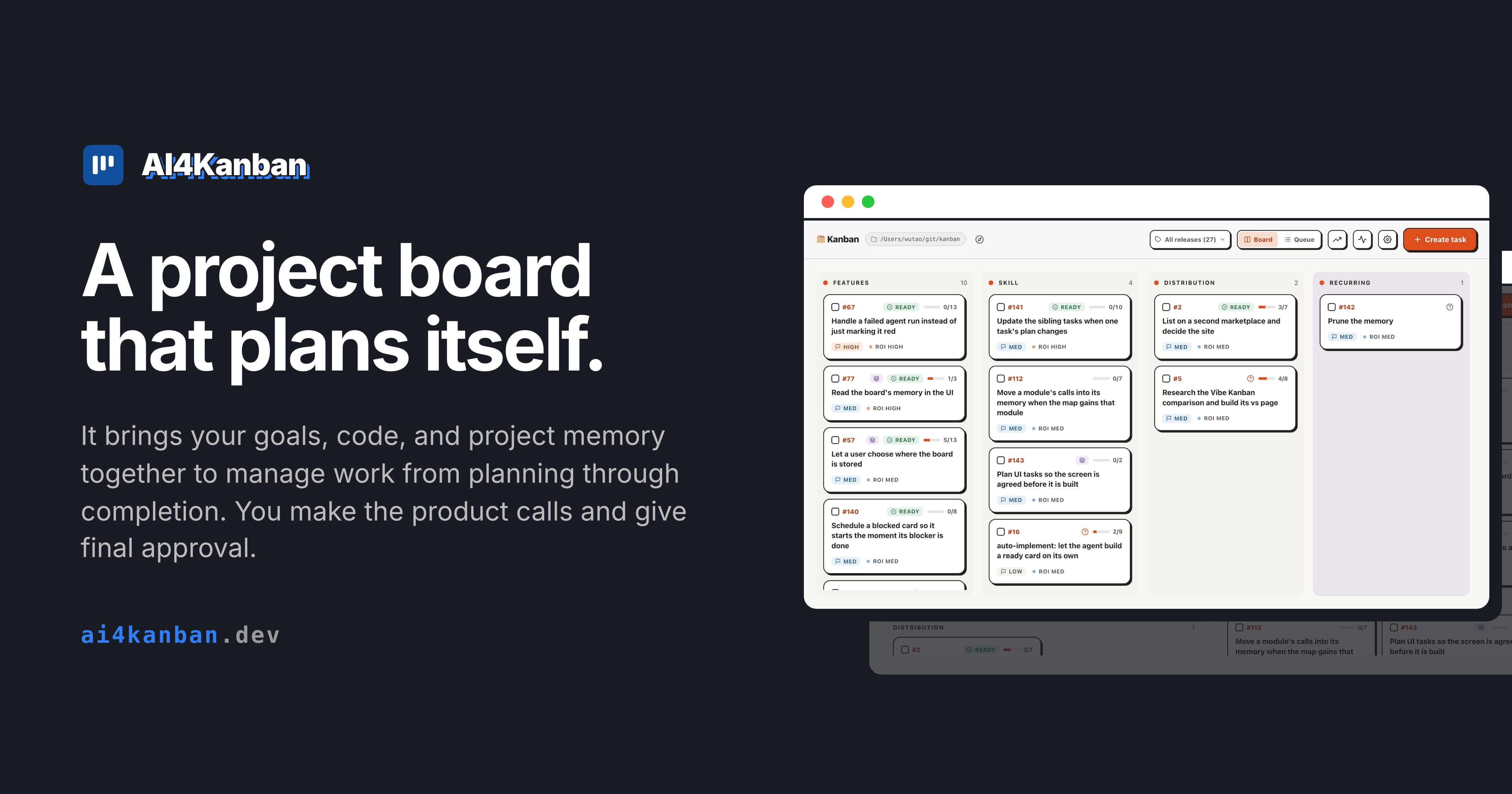 AI4Kanban — 官网预览图